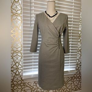 Gray Faux Wrap Jones New York Dress | 4